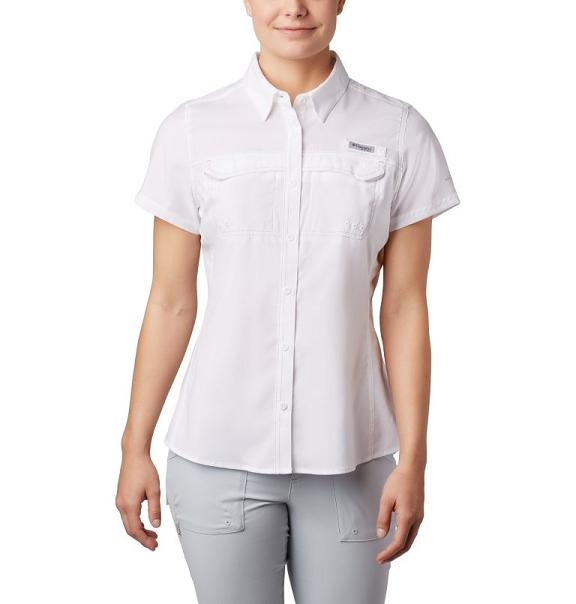 Columbia Womens Shirts Sale UK - PFG Lo Drag Clothing White UK-351068